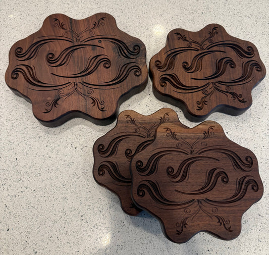 Walnut Trivet Set